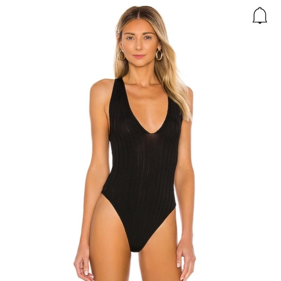 Hot In halters rib bodysuit in black - Picture 2 of 9